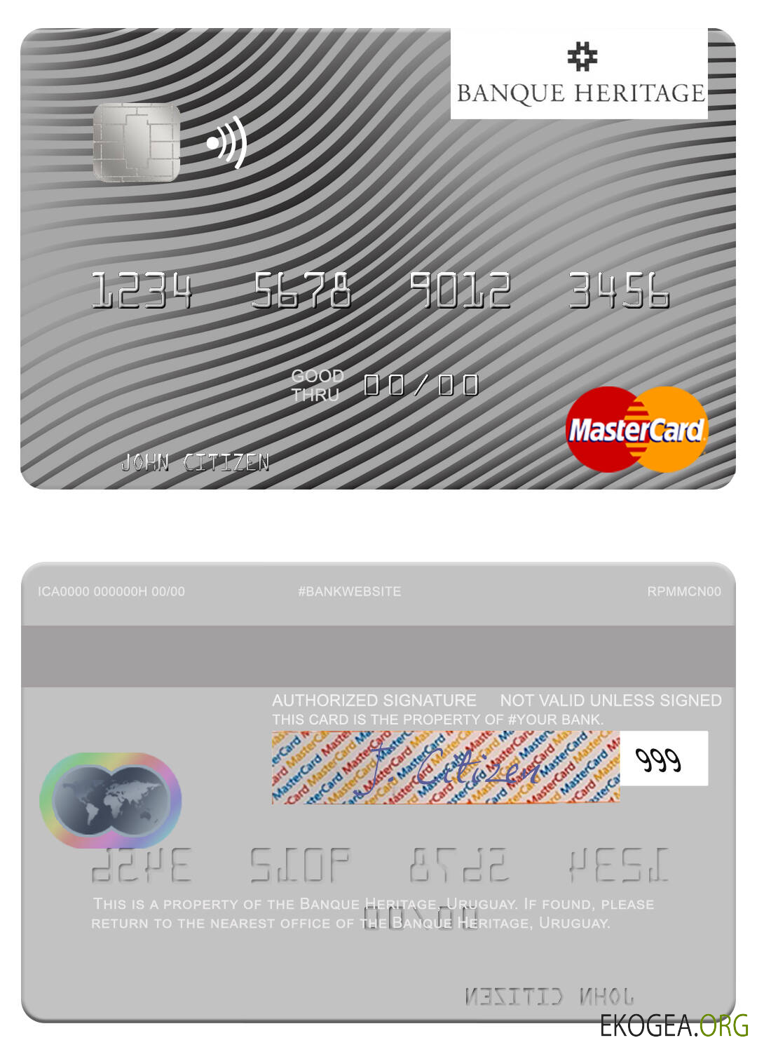 Carte Mastercard Uruguay Banque Heritage